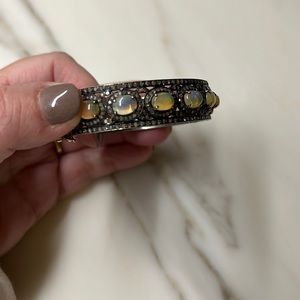 Sheryl Lowe silver, diamond and opal limited edition one-of-a-kind bracelet.